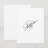 Carte De Correspondance Monogramme de script personnalisé "K" (Devant / Derrière)