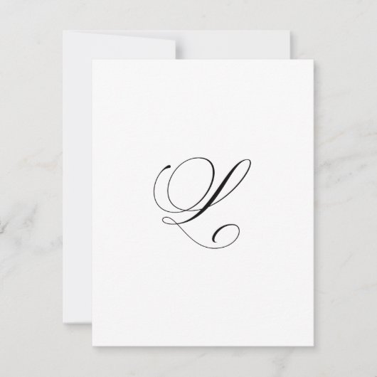Carte De Correspondance Monogramme de script personnalisé "L" (Devant)