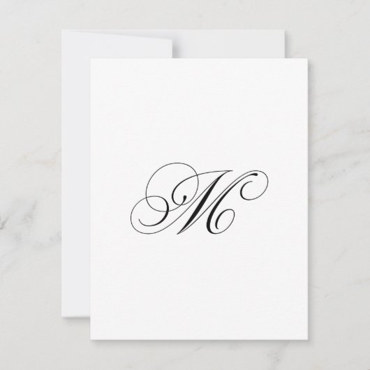 Carte De Correspondance Monogramme de script personnalisé "M" (Devant)