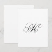 Carte De Correspondance Monogramme de script personnalisé "M" (Devant / Derrière)