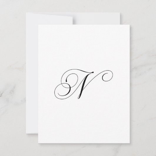 Carte De Correspondance Monogramme de script personnalisé "N" (Devant)