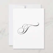 Carte De Correspondance Monogramme de script personnalisé "T" (Devant)