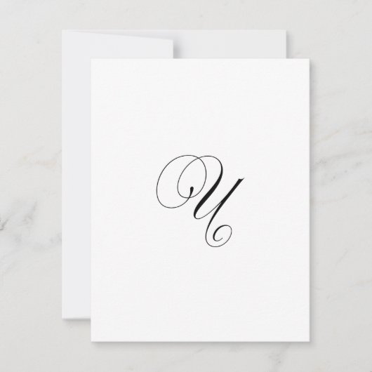 Carte De Correspondance Monogramme de script personnalisé "U" (Devant)