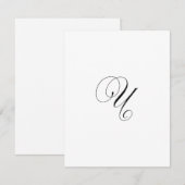 Carte De Correspondance Monogramme de script personnalisé "U" (Devant / Derrière)