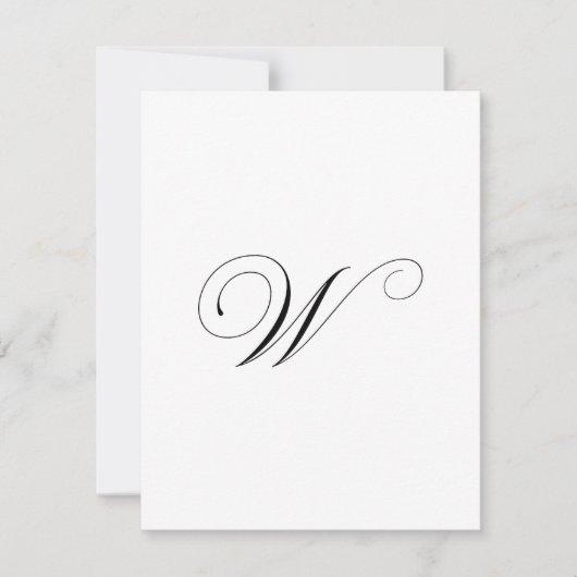Carte De Correspondance Monogramme de script personnalisé "W" (Devant)