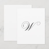 Carte De Correspondance Monogramme de script personnalisé "W" (Devant / Derrière)
