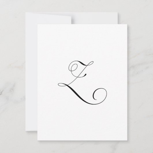 Carte De Correspondance Monogramme de script personnalisé "Z" (Devant)