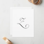 Carte De Correspondance Monogramme de script personnalisé "Z" (Devant/Arrière en situation)