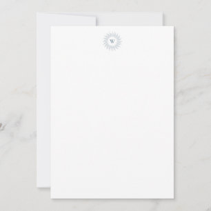 Carte De Correspondance Monogramme de Sunburst bleu ardoise moderne