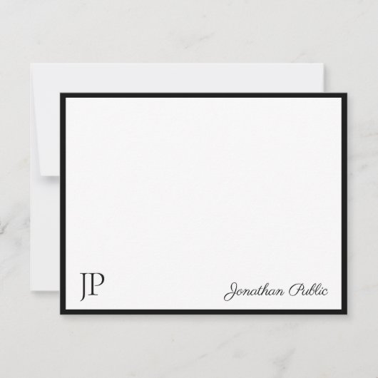 Carte De Correspondance Monogramme de texte de script manuscrit classique (Devant)