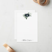 Carte De Correspondance monogramme de verdure personnalisée (Devant/Arrière en situation)