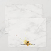 Carte De Correspondance Monogramme d'élegance or marbré personnalisé (Devant / Derrière)