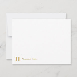 Carte De Correspondance Monogramme d'entreprise moderne Ligne initiale Or