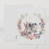 Carte De Correspondance Monogramme des fleurs de printemps de Schnauzer mi (Devant / Derrière)