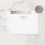 Carte De Correspondance monogramme des phases rose pâle (Devant/Arrière en situation)