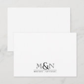 Carte De Correspondance Monogramme d'esperluette nouvellement mariée (Devant / Derrière)