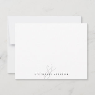 Carte De Correspondance Monogramme d'initiales de script écrites à la main