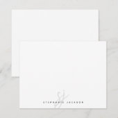Carte De Correspondance Monogramme d'initiales de script écrites à la main (Devant / Derrière)