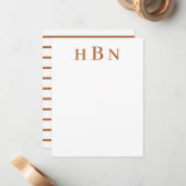 Carte De Correspondance Monogramme d'initiales sérif marron classique (Devant/Arrière en situation)