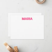 Carte De Correspondance Monogramme d'ombre personnalisé rose initial (Devant/Arrière en situation)