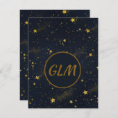 Carte De Correspondance Monogramme du ciel nocturne (Devant / Derrière)