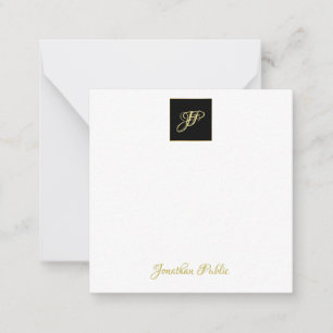 Carte De Correspondance Monogramme élégant des textes d'or de main