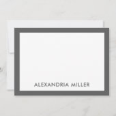 Carte De Correspondance Monogramme Élégant minimal Nom gris blanc 5x7 (Devant)