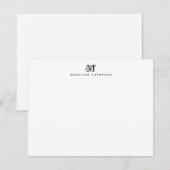 Carte De Correspondance Monogramme élégant Noir simple (Devant / Derrière)