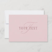 Carte De Correspondance Monogramme élégant | Or Rose (Devant)