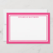 Carte De Correspondance Monogramme élégant rayé rose (Devant)