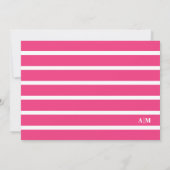 Carte De Correspondance Monogramme élégant rayé rose (Dos)
