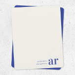 Carte De Correspondance Monogramme élégant vintage Royal Blue intemporel<br><div class="desc">Un design vintage de carte pour notes monogramme avec une typographie rétro qui peut être facilement personnalisée avec votre nom et vos initiales pour créer un design personnalisé unique papeterie! Le design se compose d'un arrière - plan classique à la crème d'ivoire de style ancien ainsi que d'une police bleue...</div>