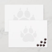 Carte De Correspondance Monogramme Empreintes de Patte de Chat Noir Blank  (Devant / Derrière)