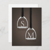 Carte De Correspondance Monogramme Fer à rupe foncé Brown équestre (Devant / Derrière)