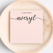 Carte De Correspondance Monogramme Fille Calligraphie Blush Pink papeterie