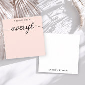 Carte De Correspondance Monogramme Fille Calligraphie Blush Pink papeterie