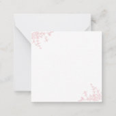 Carte De Correspondance Monogramme floral rose-rose moderne (Dos)