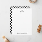 Carte De Correspondance Monogramme géométrique moderne et élégant (Devant/Arrière en situation)