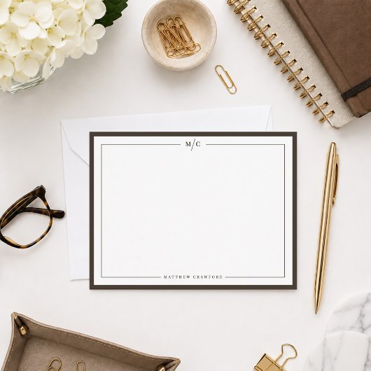 Carte De Correspondance Monogramme Homme