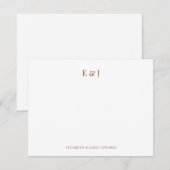 Carte De Correspondance Monogramme Initial de Couple Élégant Classique en  (Devant / Derrière)