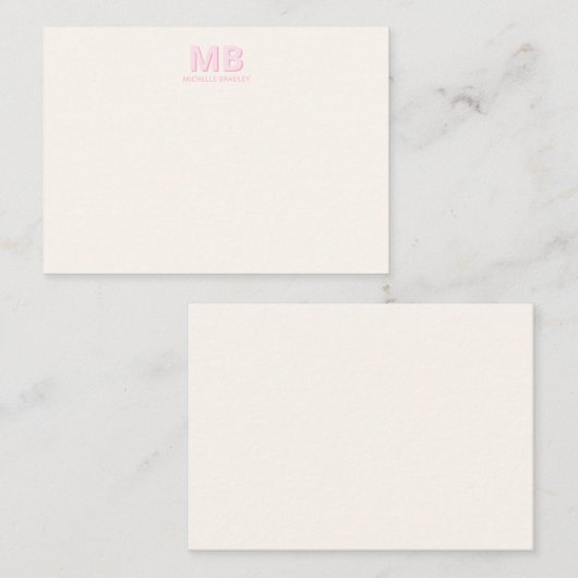Carte De Correspondance Monogramme initial moderne simple (Devant / Derrière)