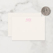 Carte De Correspondance Monogramme initial moderne simple (Devant/Arrière en situation)