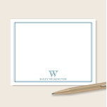 Carte De Correspondance Monogramme initial Ocean Blue Border Professionnel<br><div class="desc">Cette conception comporte une mince bordure double avec espace pour un monogramme et nom/texte en bas. Cliquez sur le bouton personnaliser si vous souhaitez ajuster les éléments de conception et/ou modifier le texte ! Des variantes de ce design, des couleurs supplémentaires, ainsi que des produits de coordination sont disponibles dans...</div>
