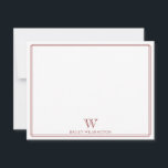 Carte De Correspondance Monogramme initial rouge foncé double bordure clas<br><div class="desc">Cette conception comporte une mince bordure double avec espace pour un monogramme et nom/texte en bas. Cliquez sur le bouton personnaliser si vous souhaitez ajuster les éléments de conception et/ou modifier le texte ! Des variantes de ce design, des couleurs supplémentaires, ainsi que des produits de coordination sont disponibles dans...</div>