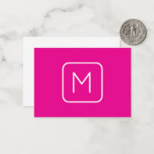 Carte De Correspondance Monogramme Initial Simple & Moderne | Rose & Blanc (Devant/Arrière en situation)