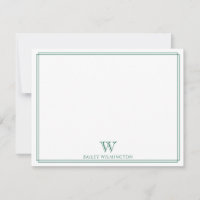 Monogramme Initiale Chasse Vert Moderne Bordure