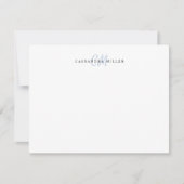 Carte De Correspondance Monogramme Initiale Deux Lettres Bleu Clair Nom (Devant)