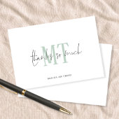 Carte De Correspondance Monogramme Initiales Noms Sage Mariage Merci