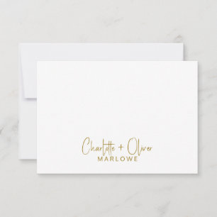 Carte De Correspondance Monogramme manuscrit de nom de couple minimaliste