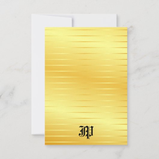 Carte De Correspondance Monogramme manuscrit personnalisé Gold Look (Dos)